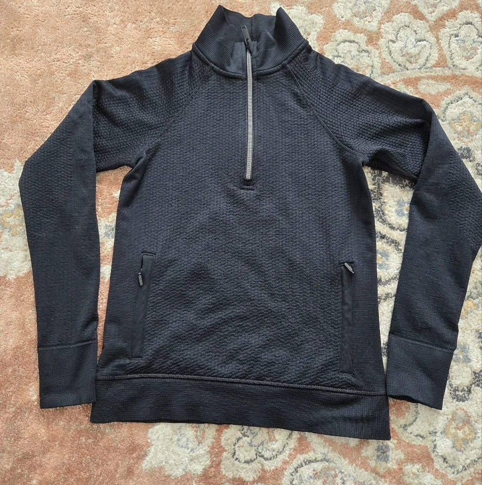 Lululemon Engineered Warmth Half zip Black Top - Picture 3 of 13